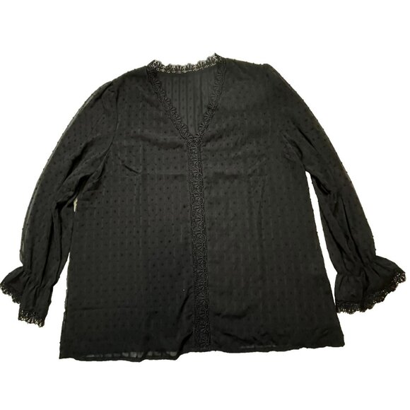 Unbranded Top 1X Bishop Sleeve Semi Sheer Goth Wimsigoth Fairy Grunge Romantic - Picture 1 of 8